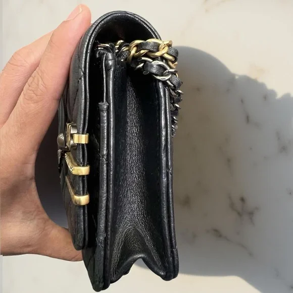 ❌SOLD❌✨ Chanel Limited Edition Wallet on Chain — Black Lambskin (Microchipped) - Picture 7 of 14